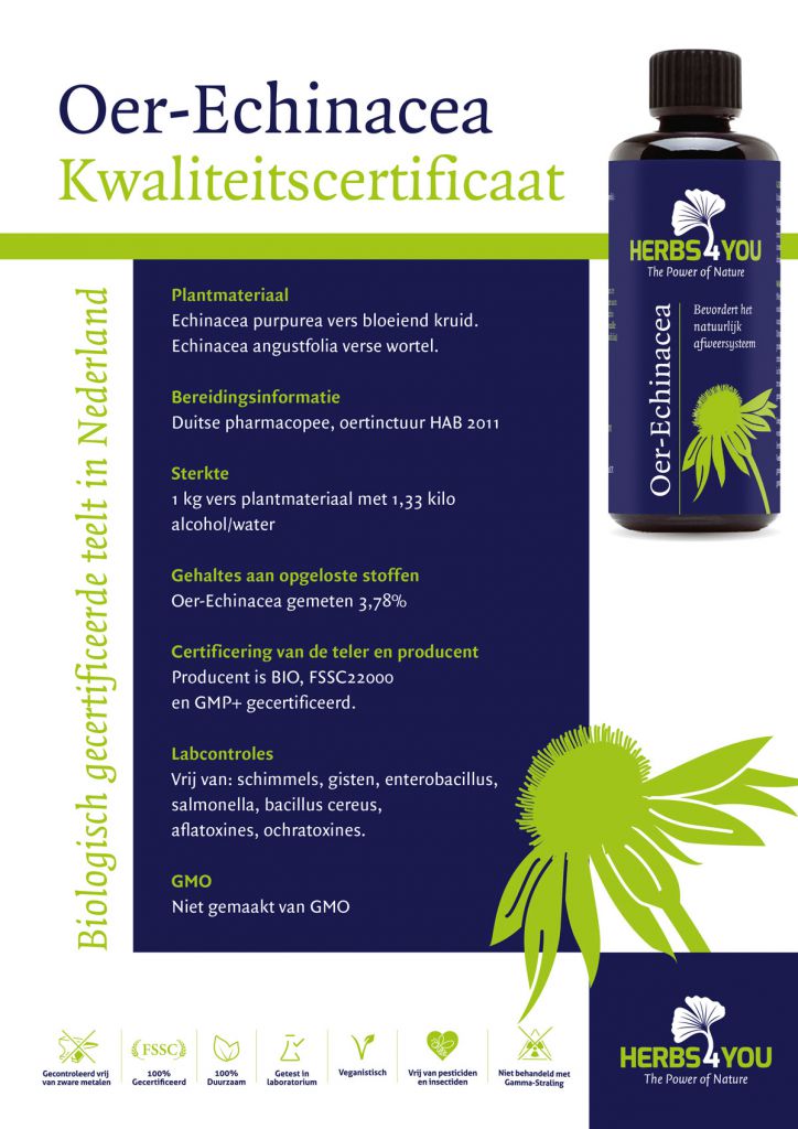 oer echinacea | Kwaliteits certificaat van de oer echinacea